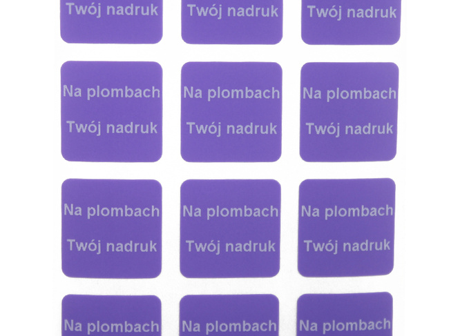Plomba stickery 16x16 purpurowy void 1000szt twój nadruk !