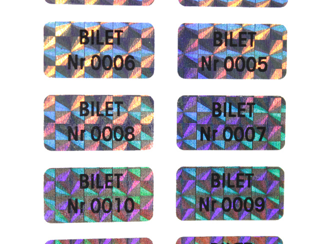 20x10mm hologram tetragon 500szt twój nadruk