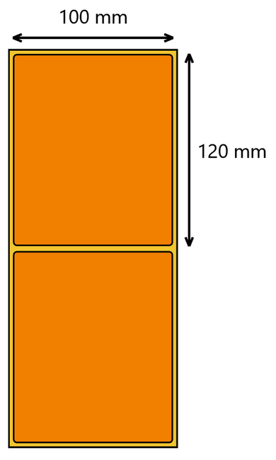 Etykieta termiczna 100x120 pomarańczowa / 350 szt / 40