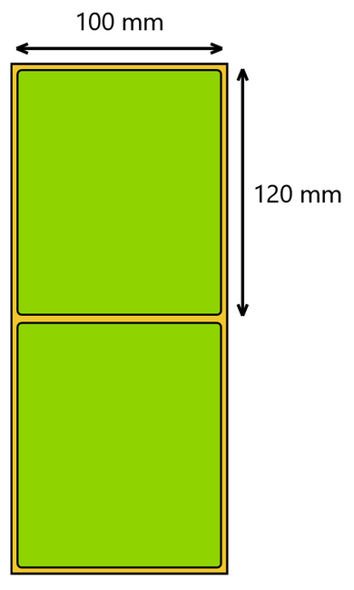 Etykieta termiczna 100x120 zielona / 350 szt / 40