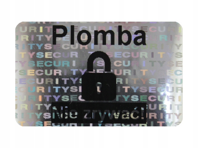 Plomby gwarancyjne stickery 32x20 hologram 250szt twój nadruk !