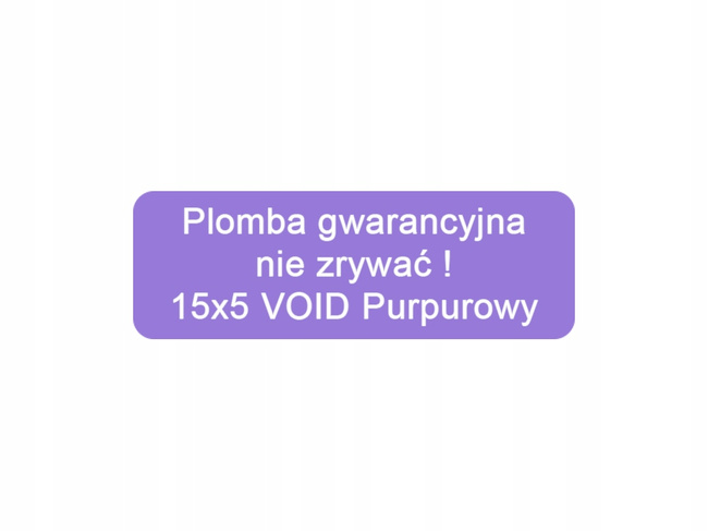 Plomba stickery 15x5 purpurowy void 500 szt twój nadruk !