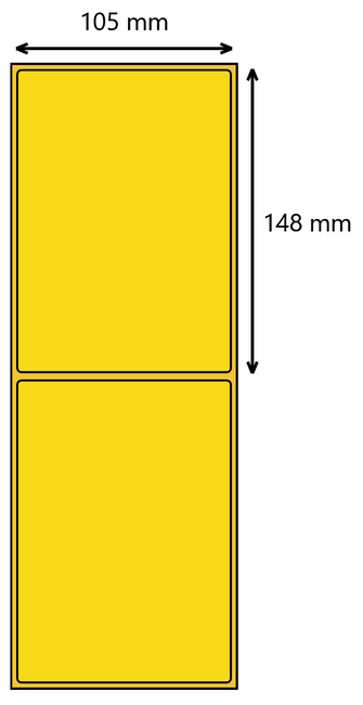 Etykieta termiczna 105x148 żółta / 500 szt / 40