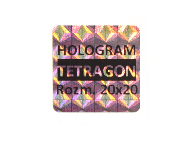 20x20mm hologram tetragon 500szt twój nadruk