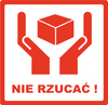 Etykieta ostrzegawcza 85x85 nie rzucać /500 szt