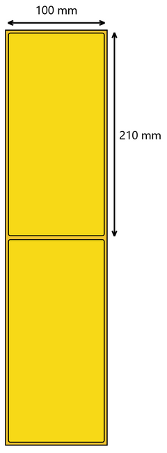 Etykieta termiczna 100x210 żółta / 350 szt / 40