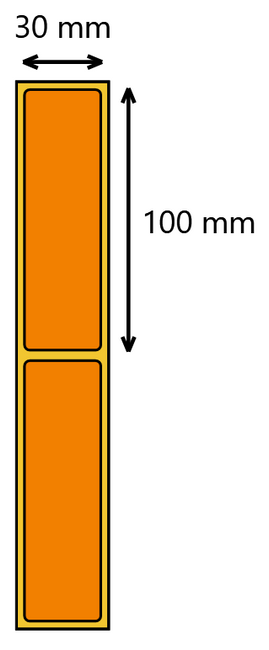 Etykieta termiczna 30x100 pomarańczowa / 500 szt / 40