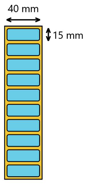 Etykieta termiczna 40x15 niebieska / 4000 szt / 40