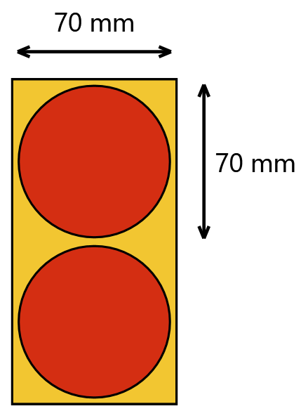 Etykieta termiczna fi70 czerwona / 1000 szt / 40