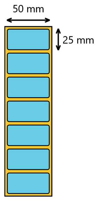 Etykieta termiczna 50x25 niebieska / 2000 szt / 40