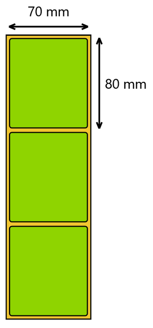 Etykieta termiczna 70x80 zielona / 500 szt / 40