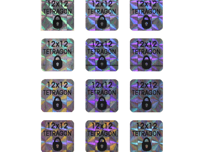 12x12mm hologram tetragon 500szt plomba z twoim nadrukiem