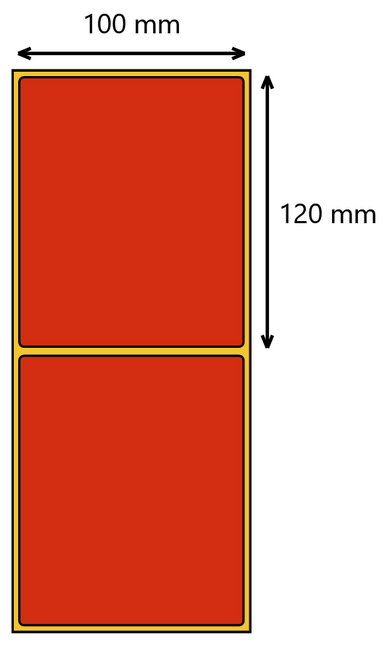 Etykieta termiczna 100x120 czerwona / 350 szt / 40