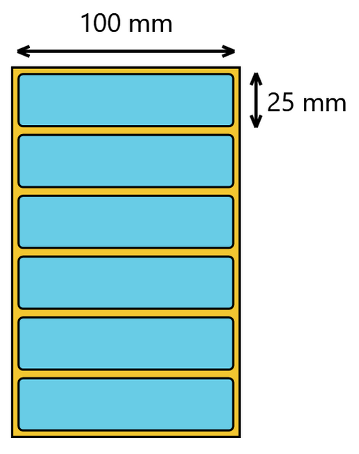 Etykieta termiczna 100x25 niebieska / 2000 szt / 40