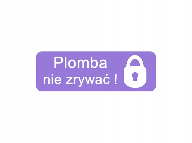 Plomba stickery 15x5 purpurowy void 500 szt twój nadruk !