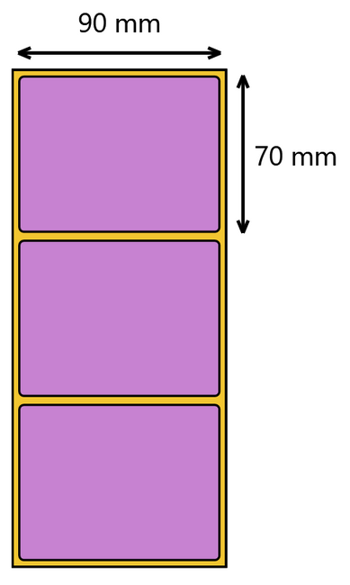 Etykieta termiczna 90x70 fioletowa / 1000 szt / 40