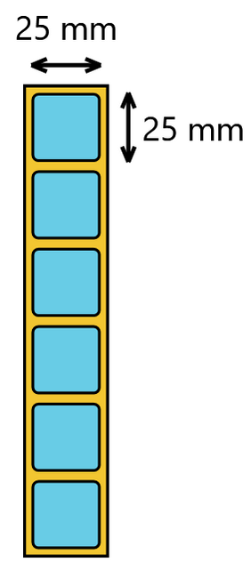 Etykieta termiczna 25x25 niebieska / 2000 szt / 40