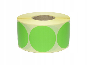 Etykieta termiczna fi70 zielona  / 1000 szt / 40