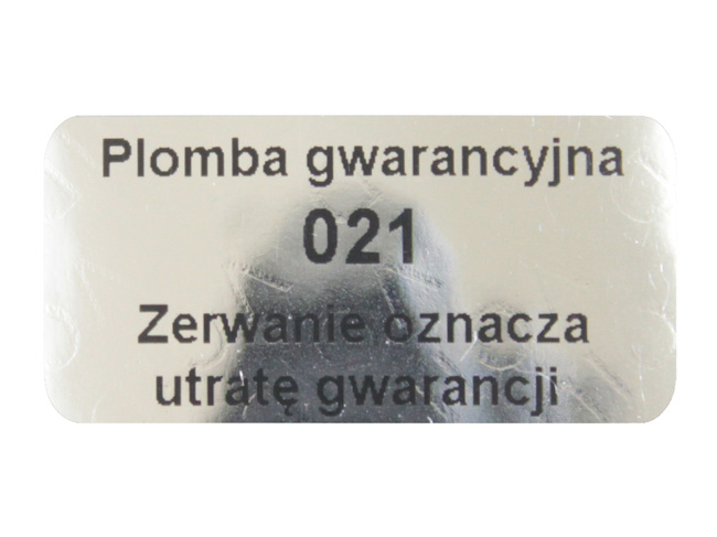 Plomby gwarancyjne stickery 30x15 void lustrzany 500szt twój nadruk !