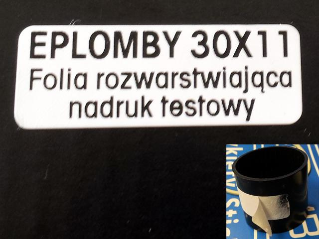 Plomby gwarancyjne stickery 30x11 nowość folia rzw 250szt twój nadruk !
