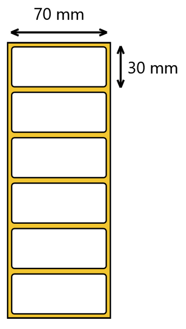 Etykieta termotransferowa 70x30 / 2000 szt / 40