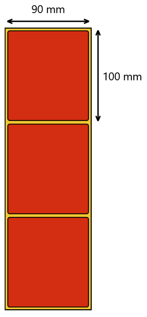Etykieta termiczna 90x100 czerwona / 500 szt / 40