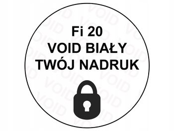 Plomby stickery białe fi20mm void 1000 szt twój nadruk !
