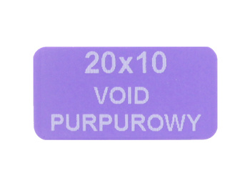 Plomba stickery 20x10 purpurowy void 1000szt twój nadruk !