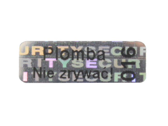 Plomby gwarancyjne stickery 15x5 hologram 500szt twój nadruk !