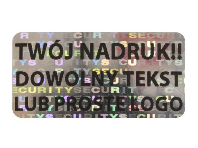 Plomby gwarancyjne stickery 30x15 hologram 1000szt twój nadruk !