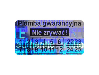 Plomby stickery 20x10 hologram original 250szt twój nadruk !
