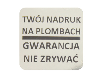Plomby gwarancyjne stickery 20x20mm void lustrzany 500szt twój nadruk !