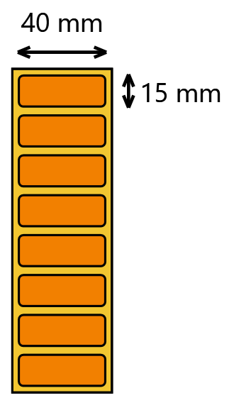 Etykieta termiczna 40x15 pomarańczowa / 4000 szt / 40