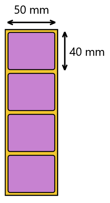 Etykieta termiczna 50x40 fioletowa / 1000 szt / 40