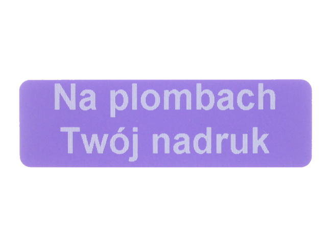 Plomby serwisowe stickery 40x12 purpurowy 500 szt twój nadruk !