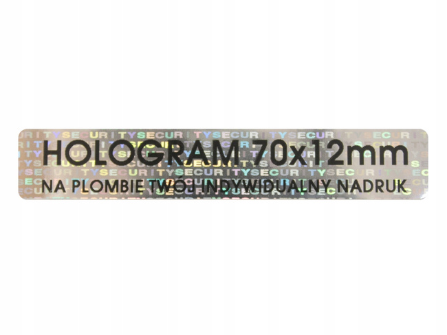 Plomby gwarancyjne stickery 70x12 hologram 500szt twój nadruk !
