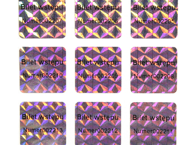 16x16mm hologram tetragon 250szt twój nadruk