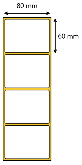 Etykieta termiczna 80x60 odlepna /  1000 szt / 40