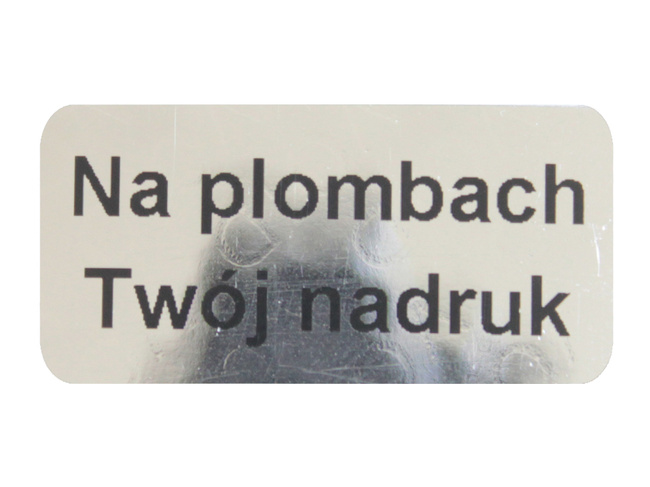 Plomby gwarancyjne stickery 30x15 void lustrzany 500szt twój nadruk !