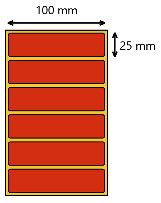 Etykieta termiczna 100x25 czerwona / 2000 szt / 40