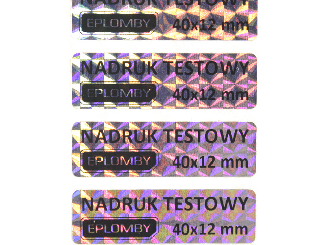 40x12mm hologram tetragon 250szt twój nadruk