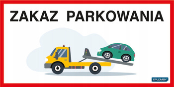 Naklejka foliowa 600x300 zakaz parkowania