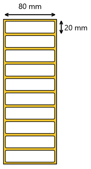 Etykieta termotransferowa 80x20 / 3000 szt / 40