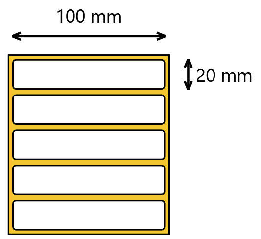 Etykieta termiczna 100x20 żółta / 3000 szt / 40