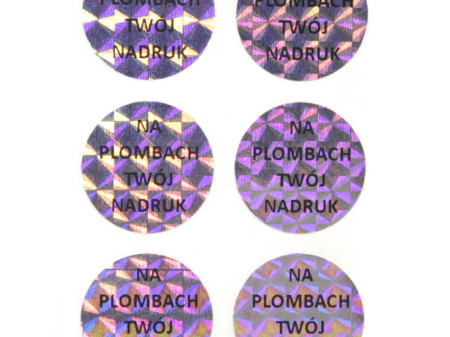 Fi15mm hologram tetragon 500szt twój nadruk