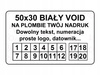 Plomby gwar stickery 50x30 void biały 1000szt twój nadruk !