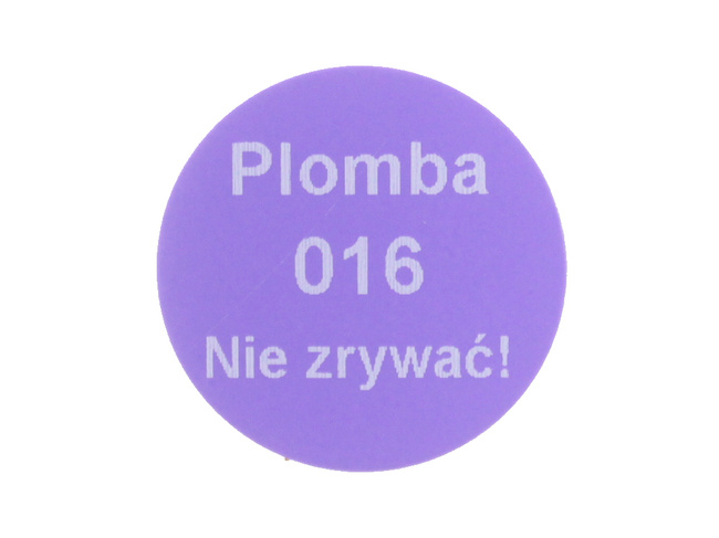 Plomba stickery fi40 mm purpurowy void 250 szt twój nadruk !