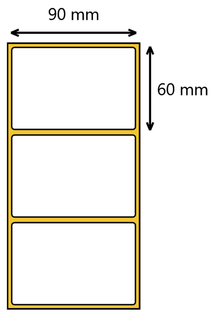 Etykieta termiczna 90x60 odlepna / 1000 szt / 40