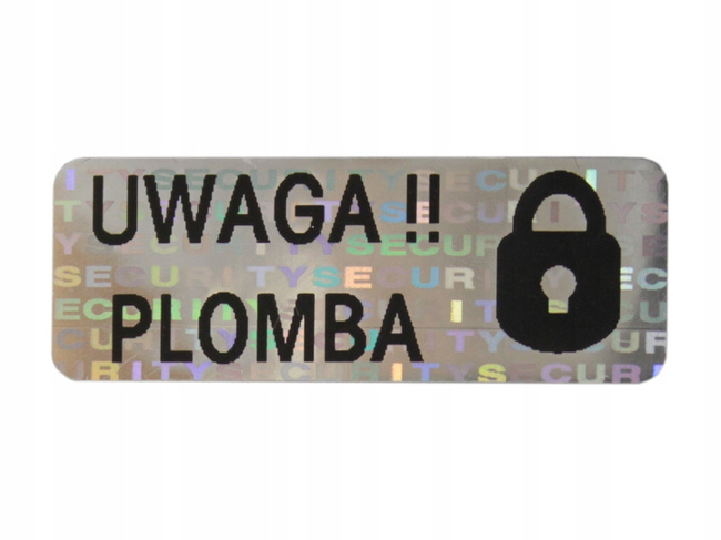 Plomby gwarancyjne stickery 30x11 hologram 1000szt twój nadruk !