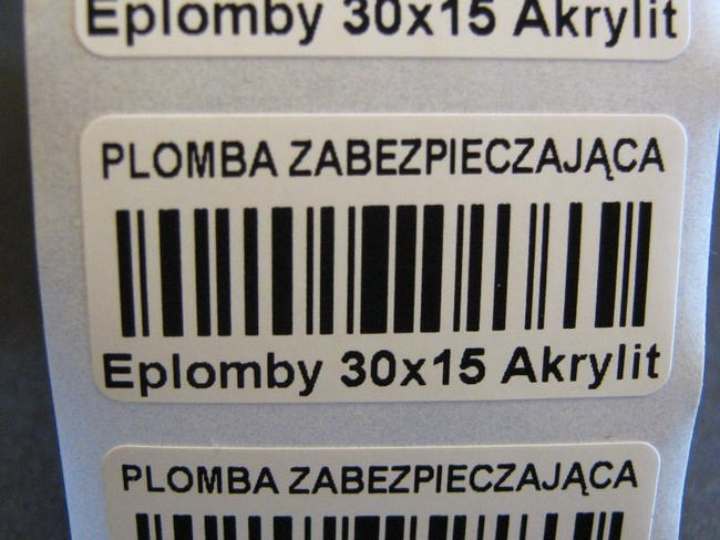 Plomby gwarancyjne 30x15 akrylit kruszące 1000szt twój nadruk !